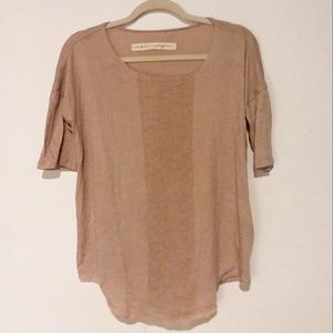 1/2 sleeve blouse with textural detail in front